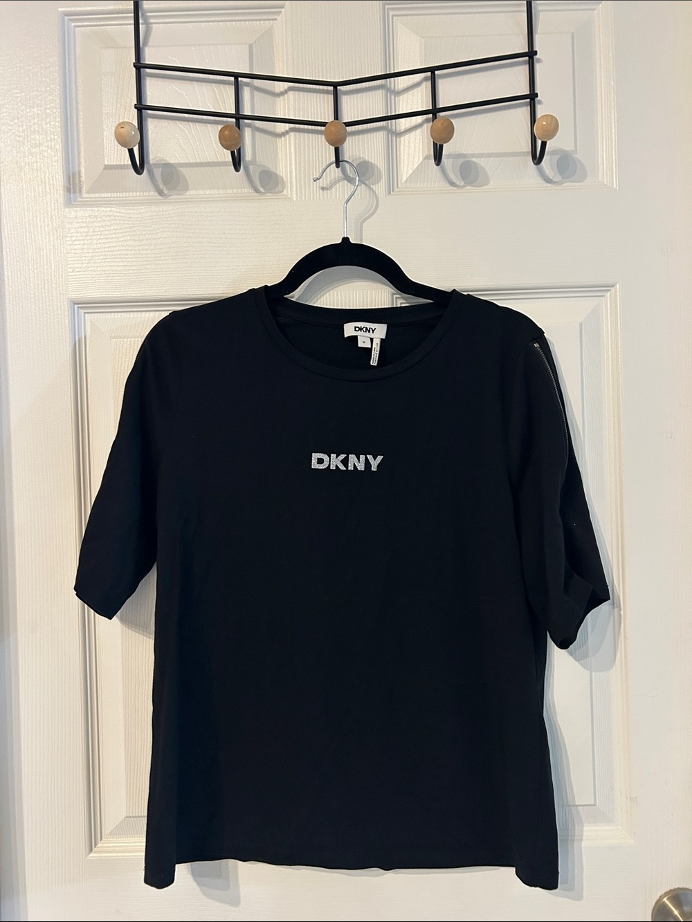 DKNY Black Short-Sleeve Logo Tee